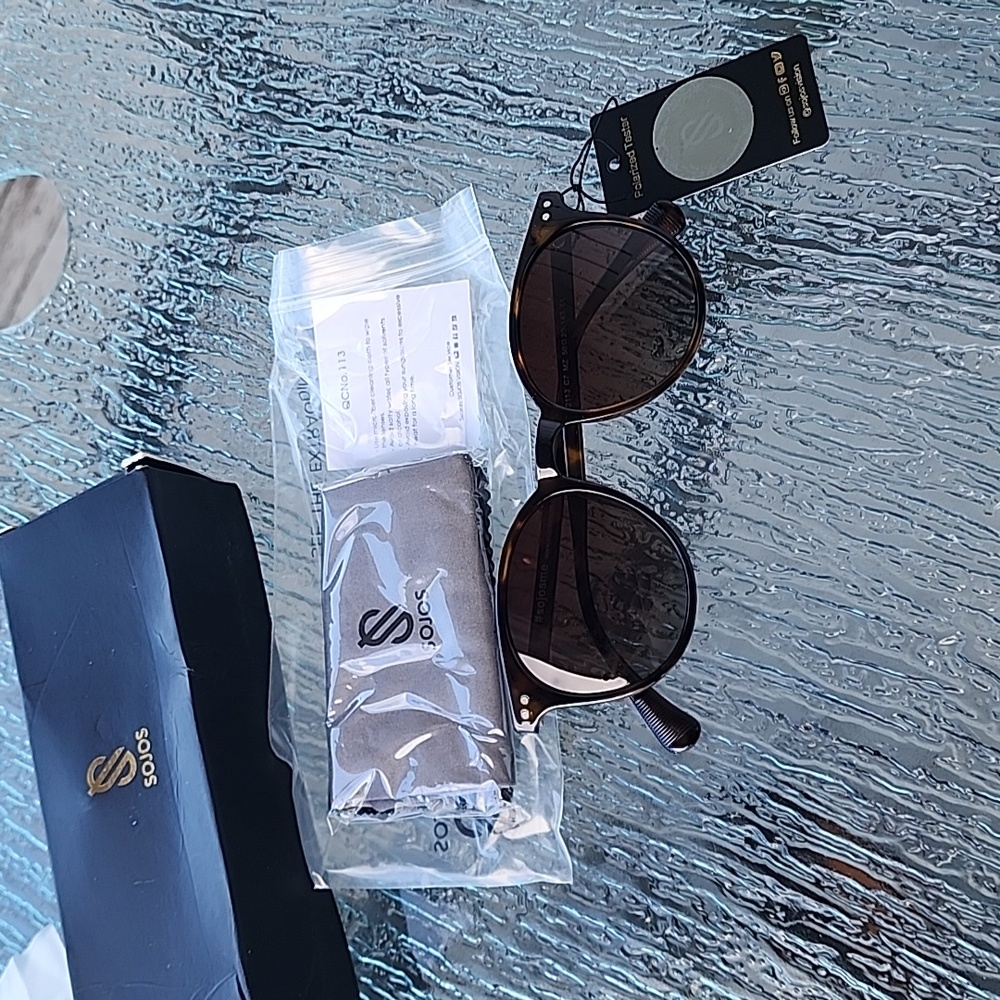 Sojos Small Round Classic Frame Gradient Brown Le… - image 1